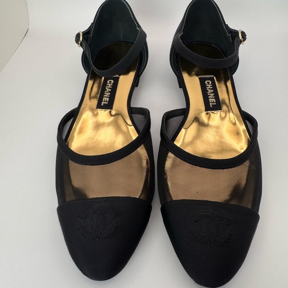 Chanel 2021 Interlocking CC Logo D’Orsay Flats Size 39 - Picture 3 of 11